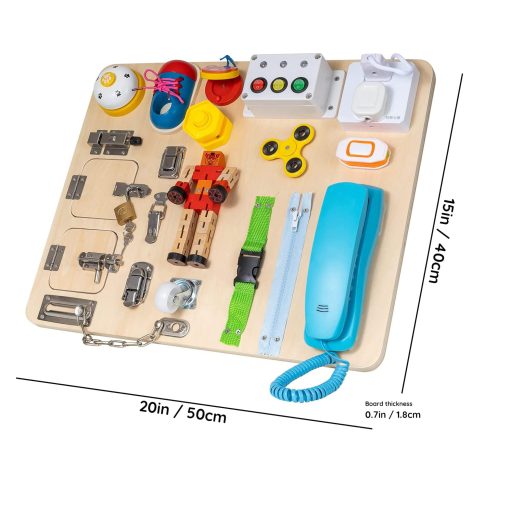 Tablero de Actividades Montessori para Ninos de NILUTO 20-en-1 Grande Juguete de Aprendizaje de Vestirse para Ninos de 1 2 3 4 Anos Tablero de Actividades para Ninos de 3 Anos Juguete Educativo para Ninos - Imagen 4