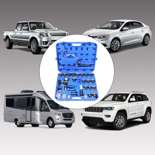 YSTOOL Juego de Prueba de Presion del Radiador y Kit de Relleno de Vacio de Refrigerante 33PCS para Automoviles Herramienta de Prueba de Fugas del Sistema de Enfriamiento Neumatico Tanque de Agua de Purga y Relleno con Adaptador de Medidor Universal para Automovil Airlift - Imagen 8