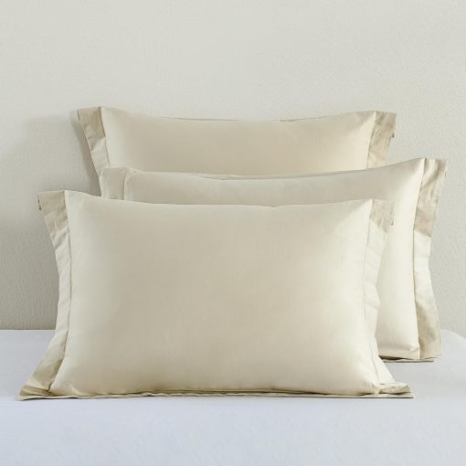 Juego de Edredon Queen SahSahCasa, Juego de Ropa de Cama Acolchado y Esponjoso, Edredon de Algodon 100%, Edredon de Saten con Bordado de Puntada, Edredon Ligero para Cama Queen Size, 90" x 90", 3 Piezas, Champagne Beige - Imagen 5
