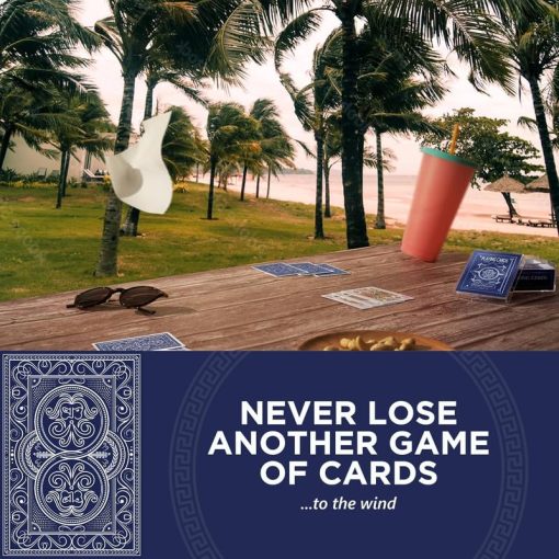 Baraja de Cartas Pesadas Ideal para Exteriores (Paquete de 25) | Cartas de Juego a Prueba de Viento Resistentes al Agua | Cartas de Poker Protegidas de Plastico Grueso (Azul) - Imagen 2