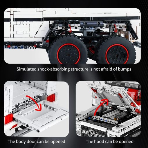 Mould King 13061 Kit de Construccion de Camionetas Todoterreno, Juguete de 6x6 MOC Bloques de Construccion Modelo de Vehiculo Todoterreno con Motor/Control Remoto de APP, Regalo para Ninos de 8+ / Entusiastas Adultos (3686 Piezas) - Imagen 5