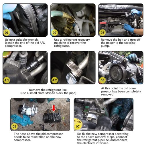 Compresor de Aire Acondicionado A/C para Honda Civic 1.8L 2006-2011 Sistema A/C Generacion 8 del Civic con Embrague TRSE07 - Imagen 3