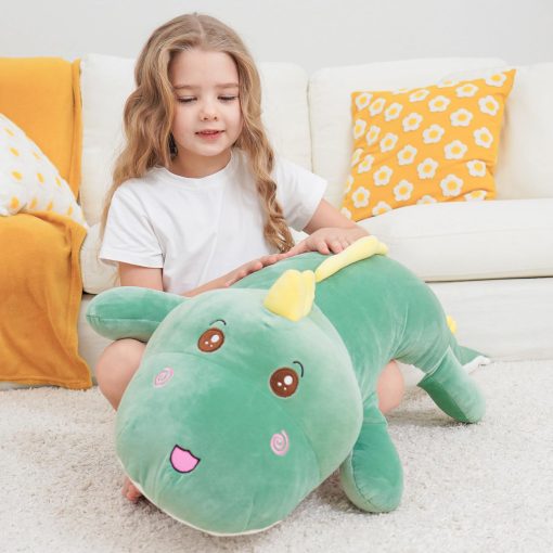 Peluche de dinosaurio gigante de 40 pulgadas, almohada suave de cuerpo de dinosaurio, juguetes de peluche lindos de 3.3 pies de altura, regalos para ninas ninos en Halloween, Navidad, Accion de Gracias, Cumpleanos - Imagen 2