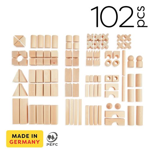 Juego de Bloques de Madera Extra Grande HABA de 102 Piezas: Juguetes Apilables de Juego Libre, Bloques para Ninos Pequenos y Juguetes de Madera Hechos en Alemania - Imagen 8