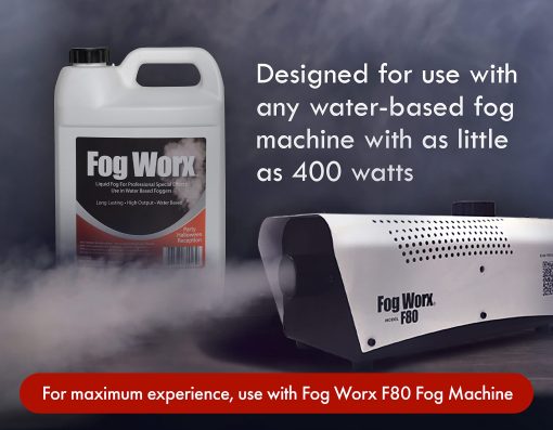 FogWorx Fog Juice - 1 Galon de Liquido de Humo Organico (128 oz) - Densidad Media, Alta Produccion, Liquido de Maquina de Humo de Larga Duracion para Maquinas de 400 Watts a 1500 Watts - Imagen 3