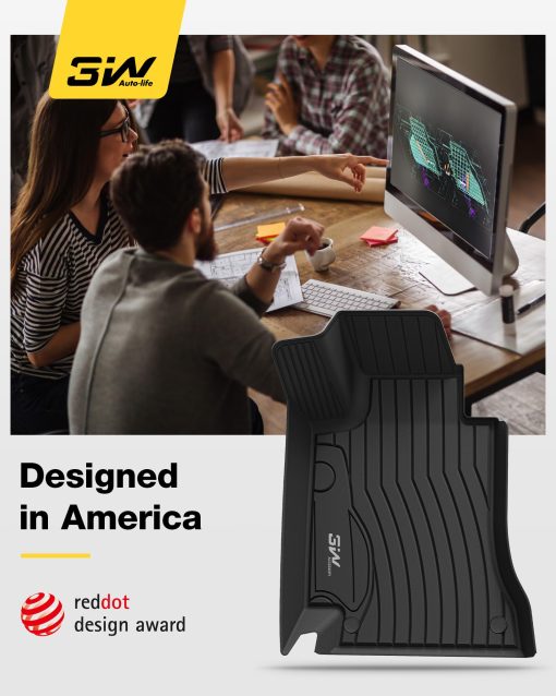 Tapetes 3W Compatibles para Benz Clase C 2015-2021 TPE Todos los Tiempos Ajuste Personalizado para Benz Clase C 1ra y 2da Fila Juego Completo de Tapetes para Automovil (para Sedan unicamente), Negro - Imagen 9