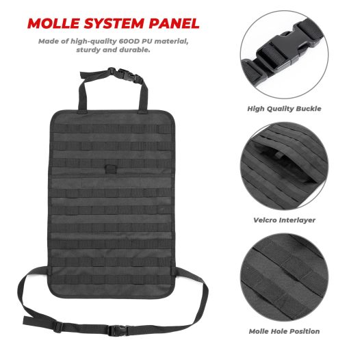 Organizador de Asiento Tactico con Bolsa de Almacenamiento y 5 Bolsillos Molle Desmontables Panel de Almacenamiento de Molle para Vehiculos Universal para Todos los Vehiculos - Imagen 5