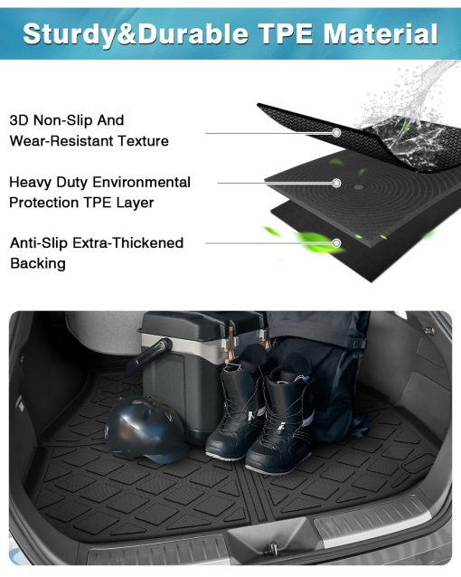 Forro de carga a medida Mixsuper para Toyota Venza 2021-2023 2024 Alfombra de carga para maletero trasero para todas las estaciones Negro - Imagen 4