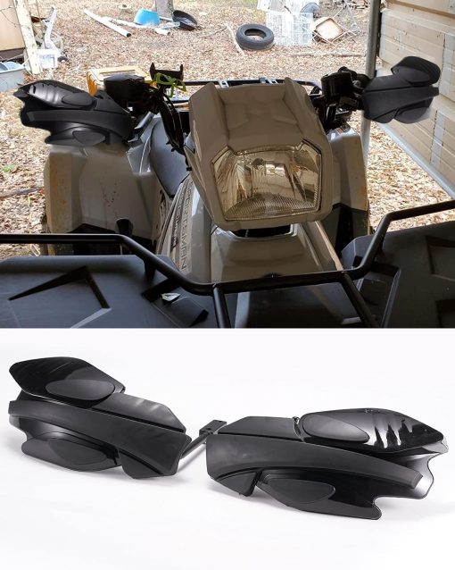 A & UTV PRO Sportsman Handguards, Protector de cepillo de mano/guardia de viento con kit de montaje compatible con Polaris ATV Sportsman Accessories, Reemplazar OEM# 2876846, Negro, 2 piezas - Imagen 4