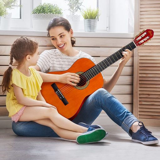 Guitarra Clasica de 39 Pulgadas para Principiantes con Lecciones en Linea Bolso Capo Afinador Cuerdas - Imagen 2