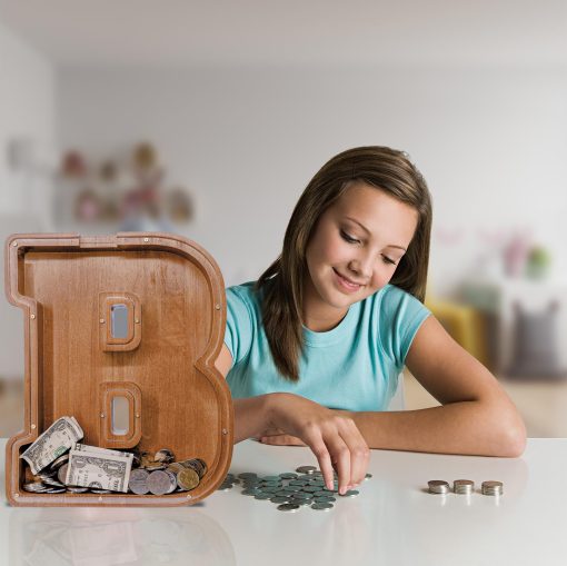 Hucha en forma de letra de madera JOOMLAFLY para ninos Hucha de letra grande para ninos y ninas Hucha personalizada Hucha de inicial de madera para ninos Hucha de dinero para cumpleanos y festivales - Imagen 9