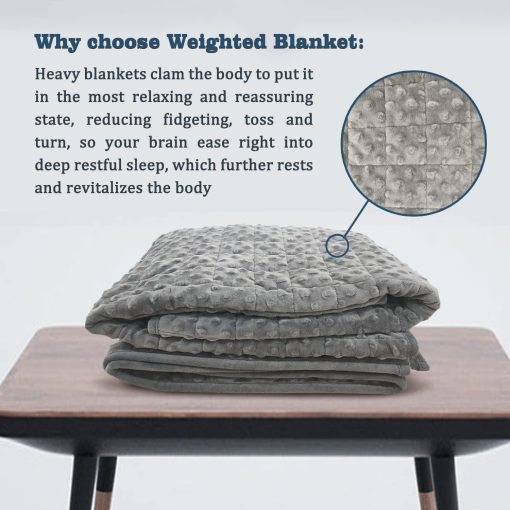 Manta Ponderada, Manta Pesada para Adultos 10lbs(57.4''x47.2'') Gris, Material Suave con Perlas de Vidrio Premium para un Mejor Sueno - Imagen 4