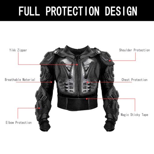 Chaqueta protectora de motocicleta, armadura completa de cuerpo completo, equipo de seguridad protector ATV, chaqueta de proteccion de carreras de motocross para hombres y mujeres para motocicleta todoterreno, ciclismo, esqui, patinaje - Imagen 2