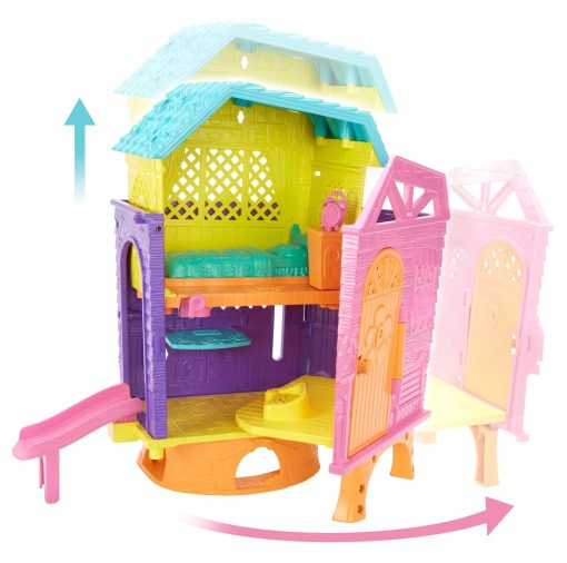 Clubhouse Super Secreto de Polly Pocket de 2 Niveles con Dormitorio, Cocina, Tobogan, Muneca Polly de 3 pulgadas, Figura de Perro Peaches, Sofa, Silla, Accesorios de Pastel; Para Edades de 4 y mas - Imagen 5