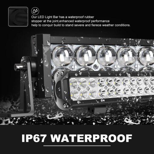 Barra de luz LED curvada 5D de 52" 300W + barra de luces LED recta de 20" 126W + 4x cubos LED de 4" + kits de cableado para lampara de manejo de barco marino Polaris Pioneer Can Am Defender UTV ATV Kubota Kawasaki Suzuki Pathfinder - Imagen 4