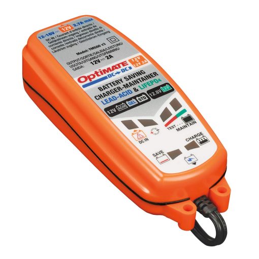Optimate DC-DC, TM-500, Cargador y mantenedor de bateria sellado de 12V/12.8V 2A en 6 pasos