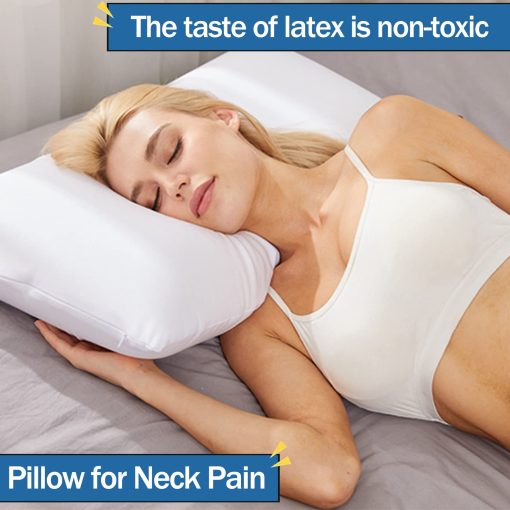 Almohada de Latex 100% Natural Premium Fomwris, Almohada de Cama para Dormir con Funda de Algodon Removible, Ayuda a Aliviar la Presion, Transpirable, Alivio de Presion, Duradera, Mejor Regalo (Tamano King) - Imagen 6