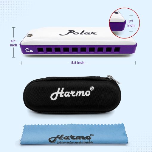 Armonica Harmo Polar Diatonica en Mi Menor - Afinacion Armonica Menor para Musica Clasica, Jazz, Gitana, Oriental, Lounge y Tango, Armonica Con Estuche, Armonica para Adultos, Principiantes y Profesionales - Imagen 3