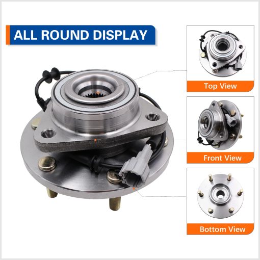 Conjunto de 2 Ensamblajes de Cojinete de Cubo de Rueda Delantera Compatible con Infiniti QX56 2004-2007, Nissan Armada 2005-2007, Nissan Pathfinder 2004, Nissan Titan 2004-2007, 6 Birlos con ABS - Imagen 2