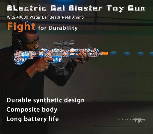 Pistola de Gel Automatica de Alta Velocidad, Pistola de Balas de Esparcimiento con 40000+ y Gafas de Proteccion, Juguetes Recargables de Balas de Esparcimiento para Actividades al Aire Libre Juego de Disparos Favores de Fiesta-Camuflaje - Imagen 3