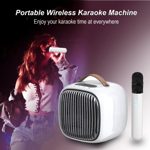 Maquina de Karaoke con 2 Microfonos, Maquina de Karaoke Portatil con Bluetooth y Microfono Inalambrico para Adultos, Altavoz de Karaoke para Fiesta en Casa, Reunion, Boda, Iglesia, Picnic, Exterior/Interior - Imagen 5