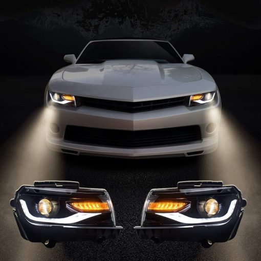 Faros LED del Proyector VLAND para Chevy Camaro 5ta Generacion 2014 2015 con Senal de Giro Secuencial (NO Incluye Bombillas, Lado del Conductor y Pasajero) - Imagen 6