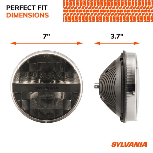 Bombilla de faro LED SYLVANIA - L6024 - Faro redondo de 7 pulgadas de haz bajo y alto - Blanco brillante 6200K Luz sellada del faro - Luz de retrofit, camion, automovil, motocicleta (1 PC) - Imagen 5