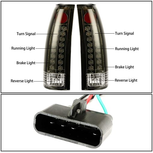 Luces traseras LED compatibles con Chevy Silverado GMC Suburban Tahoe Sierra C/K 1500 2500 3500 Blazer Yukon. Lamparas de freno ahumadas sin bombillas. Reemplazo para GM2800104 GM2801104 - Imagen 8