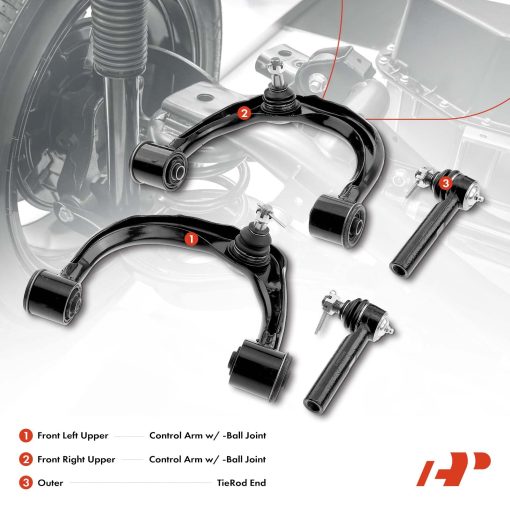 Conjunto de 4 Control Superior del Brazo, Extremo de la Barra de Acoplamiento Exterior, Compatible con Toyota 4Runner 2010-2019, FJ Cruiser 2010-2014, Lexus GX460 2010-2019, K620064 K620063 - Imagen 2