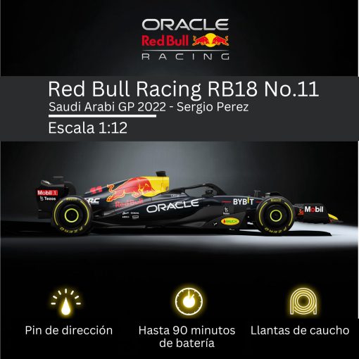 Carro de Control Remoto Autentico con Licencia de Voltz Toys 1:12 F1 Red Bull Rb18 - Serie de Coches de Control Remoto F1 para Niños y Adultos - Coche RC de 2.4GHz para Regalo (1:12 RedBull Rb18(NO.11)) - Imagen 2