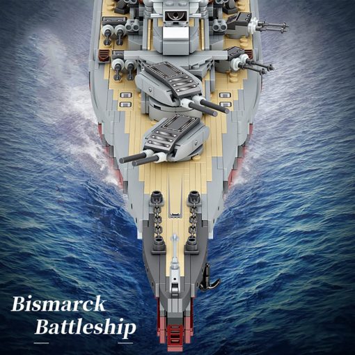 Set de bloques de construccion del acorazado militar aleman Bismarck GODIYTOPPY, conjunto de ladrillos coleccionables del crucero de la Segunda Guerra Mundial, juguete de construccion MOC para adultos (2081 piezas) - Imagen 3