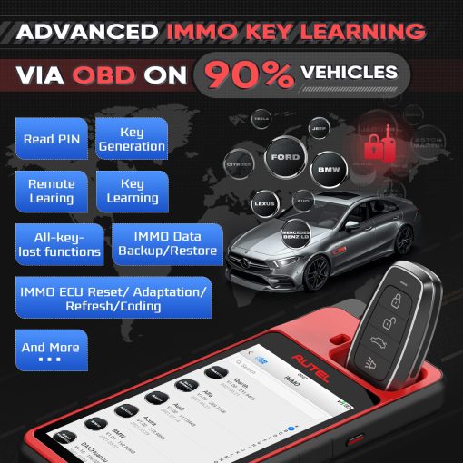 Autel MaxiIM KM100(X) Key Fob Programming Tool, Renovacion de por Vida, ultima Version 2024 Lite de IM508 IM608, Generacion de Llaves en 60s, Aprendizaje de IMMO por OBD en 99% de Autos, Lectura Escritura Clonacion de Ch~ips, APB112 Incorporado, 2PCS IKEYs - Imagen 5