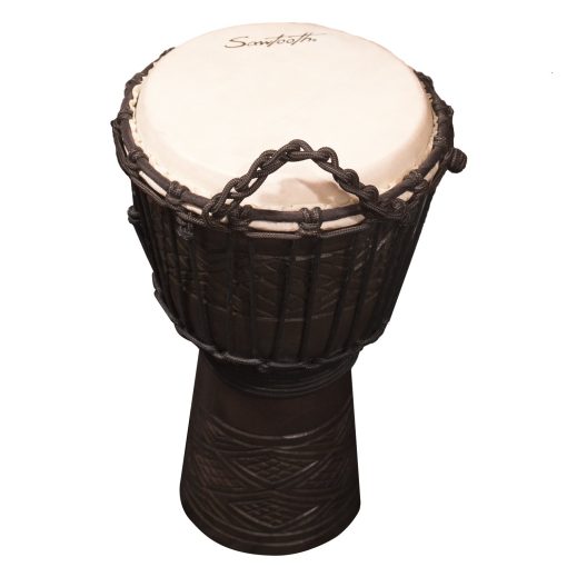 Djembe de Diseno Congo Tallado a Mano de la Serie Tribe Sawtooth de 8" - Imagen 3