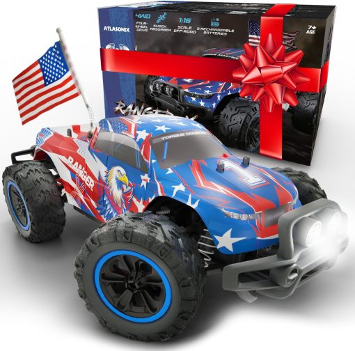 Carro de Control Remoto - Coche RC Rapido 4x4 - 36 mph Motor sin Escobillas Coche de Control Remoto para Adultos y Ninos - Todo Terreno Monstruo, Duradero, Acrobacias de Alta Velocidad con Piezas Extras