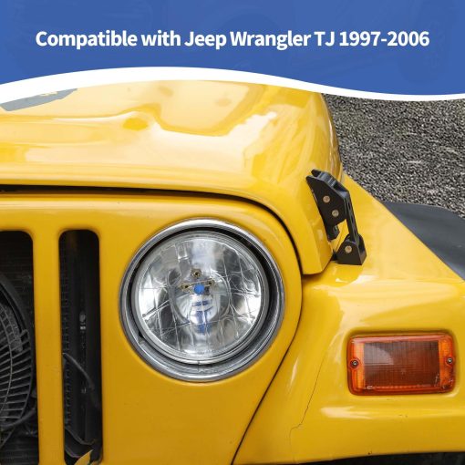 Kit de cerradura de capo RT-TCZ para Jeep Wrangler TJ, Pestillos de aluminio para capo para Jeep Wrangler TJ 1997-2006 Accesorios exteriores Negros 2pcs - Imagen 4