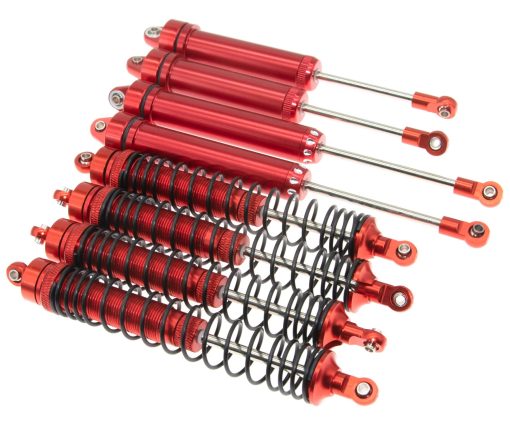 Amortiguador de choque para auto RC 8460 Compatible con TRAXXAS UDR 1/7 Juego de amortiguadores delanteros traseros de aleacion de aluminio (Rojo)