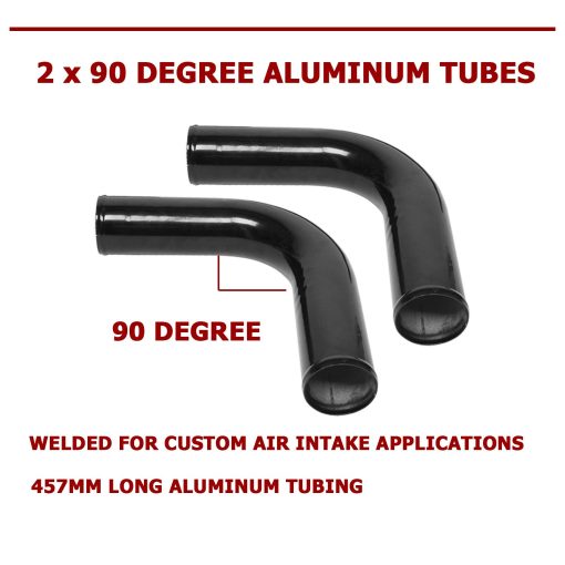 Kit de 8 Piezas de Tuberia Intercooler Universal de Aluminio en Forma de U en Negro con Abrazaderas en T y Manguera en Negro (8 Piezas 3 Pulgadas) - Imagen 4