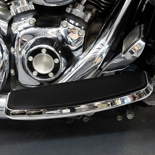 JUNJUMOTO Rider Footboard Floorboard Forma Tradicional Compatible con Harley Touring Electra Glide Road Glide Street Glide Road King y Tri Glide 1986-2024 Softail 1986-2017 Dyna FLD 2012-2016 (Cromo) - Imagen 3