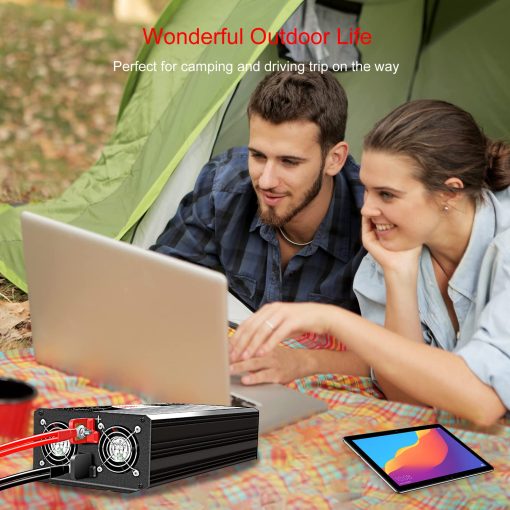 Inversor de Onda Sinusoidal Pura Xijia 2000W 48 Voltios DC a 120 Voltios AC (Potencia Pico 4000W) Convertidor de rv 60HZ con Arranque Suave para Coche y Camping (DC48V (Rango 40V-60V) 2000W) - Imagen 7