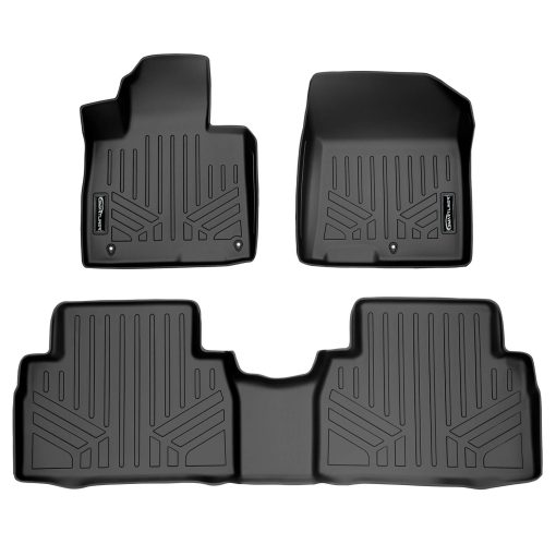 Juego de Tapetes para Piso MAXLINER a Medida de 2 Filas Negro Compatible con Modelos Hyundai Santa Fe de 2019-2020 de 5 Pasajeros