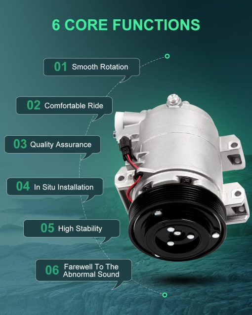 Compresor de Aire Acondicionado SCITOO CO 11200C para Nissan Rogue 2.5L 2008 2009 2010 2011 2012 2013 - Imagen 4