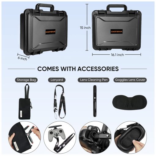 Estuche rigido GAGITERVR para dron DJI FPV, maletin impermeable para Combo FPV Fly More y accesorios seguros y portatiles - Imagen 3