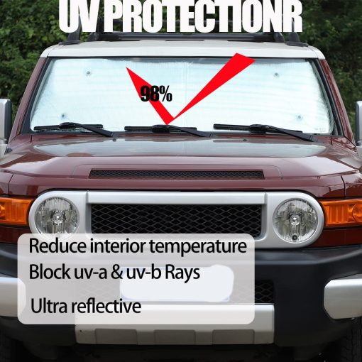 YUECHI para Toyota FJ Cruiser 2007-2021 Protector Solar para Ventana de Vidrio para Coche FJ Cruiser Especial - Imagen 2