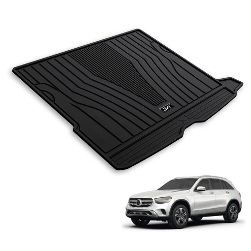 Forro para maletero de 3W Compatible para Benz GLC 2016-2022 Alfombra de maletero a medida para Benz GLC Todo Clima Forro para maletero resistente para Benz GLC detras de la 2da fila Negro
