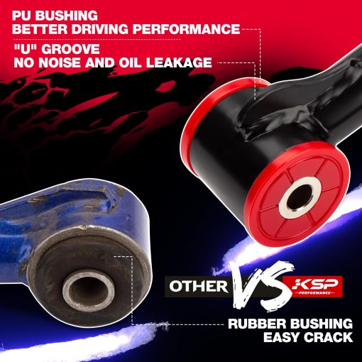 Brazos de control superior KSP de 2-4 pulgadas Compatible con Ford F-150, Kits de suspension Brazos tubulares negros de alineacion Levante 2 a 4” para 2004-2020 F150, Brazos de suspension de repuesto de fabrica, 2da Generacion - Imagen 3