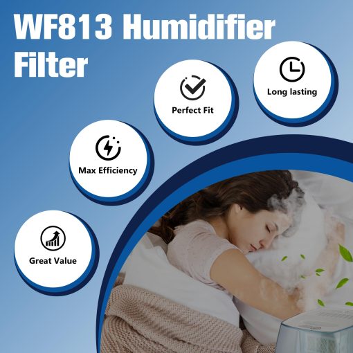Filtro de humidificador WF813 de repuesto para Equate EQWF813 PCWF813 RCM832 RWF813 EQ-2119-UL Filtros de mecha de humidificador de niebla fresca - Paquete de 4 - Imagen 7