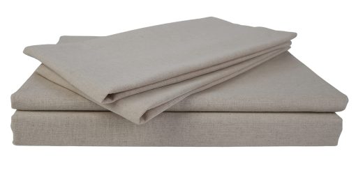 Juego de sabanas y fundas de almohada de lino europeo WHOLEWOOLS - Juego de sabanas de lino natural ? 4 piezas ultra suaves, transpirables (2 protectores de almohada, sabana ajustable y sabana) (Full, bisque)