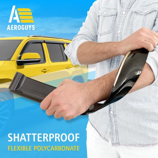 Viseras para ventanas extremadamente duraderas para Jeep Wagoneer 2022-2024, Viseras solares, Viseras de viento, Sombrillas de ventana, Accesorios para autos exteriores - 4 ud. AG0504 - Imagen 4