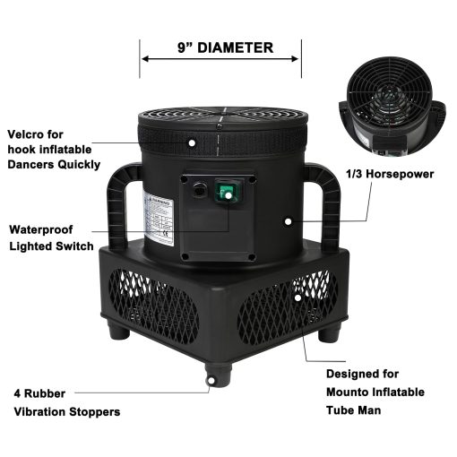 MOUNTO 6FT Fly Puppet Dancer con 1/3hp Blower Set Completo (Morado) - Imagen 4