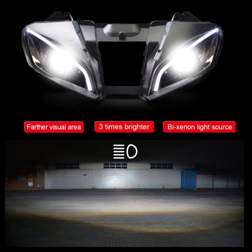 Ensamblaje de Faro LED para YZF R6 2006-2007, Faro Delantero con Luz Alta Baja, DRL y Senal de Giro ambar (Rojo) - Imagen 7